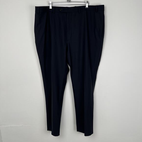 Brooks Brothers 346 Stretch Dress Pants Mens 44x31 Deep Navy Wool Slacks - Picture 1 of 8